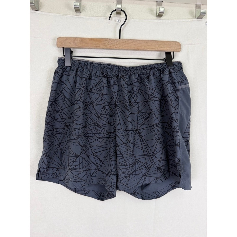 Brooks Athletic Geometric Running Shorts - M Gray Gorpcore